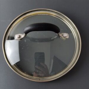 Cuisinart 7" Replacement Tempered Glass Lid Stainless Steel Rim Silicone Grip